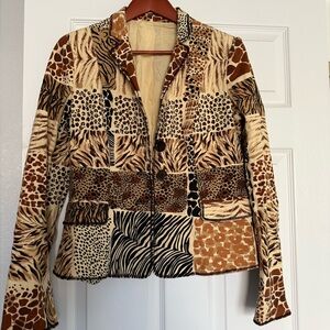 Moschino Patchwork Animal Print Blazer